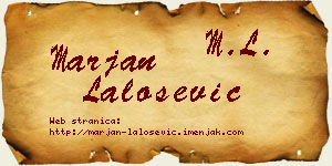 Marjan Lalošević vizit kartica